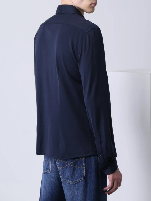 Рубашка Leisure Fit из шелка и хлопка BRUNELLO CUCINELLI