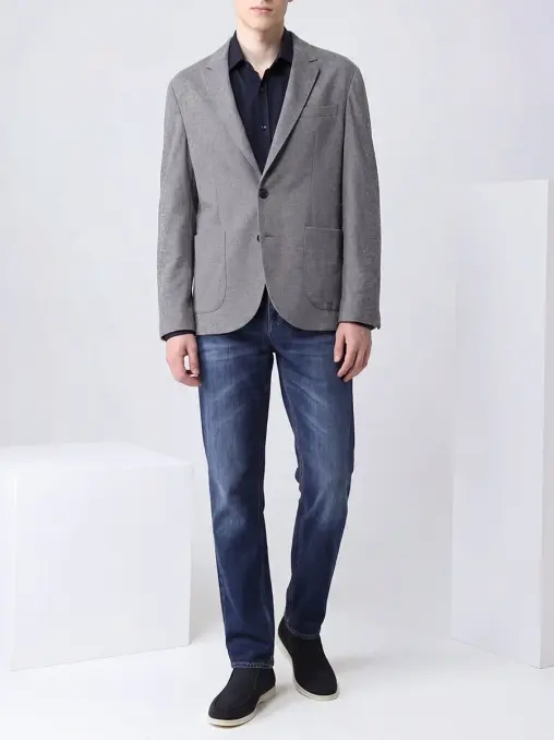 Рубашка Leisure Fit из шелка и хлопка BRUNELLO CUCINELLI