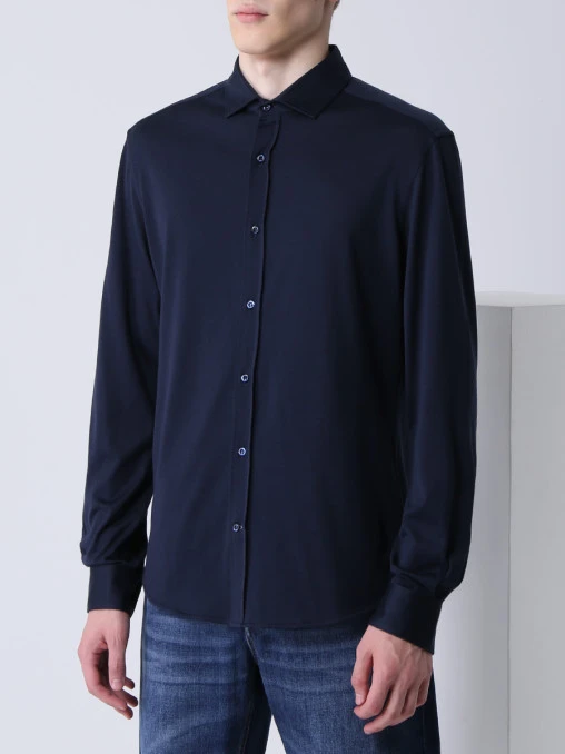Рубашка Leisure Fit из шелка и хлопка BRUNELLO CUCINELLI