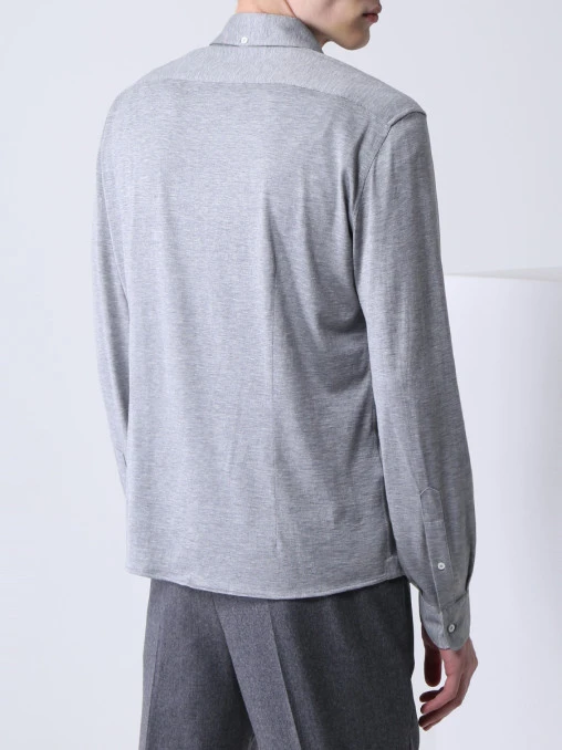 Рубашка Leisure Fit из шелка и хлопка BRUNELLO CUCINELLI
