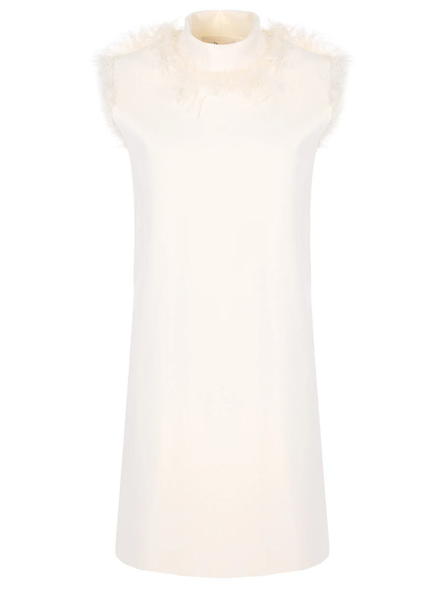 Платье с декоративной опушкой