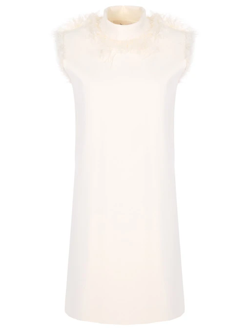 Платье с декоративной опушкой CELINE