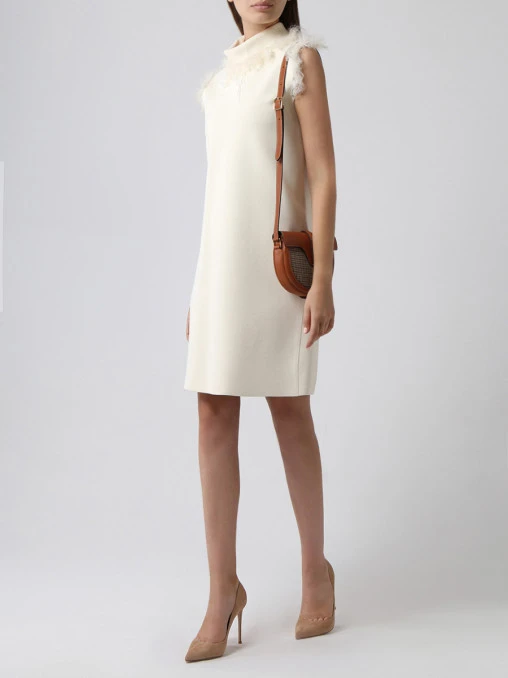 Платье с декоративной опушкой CELINE