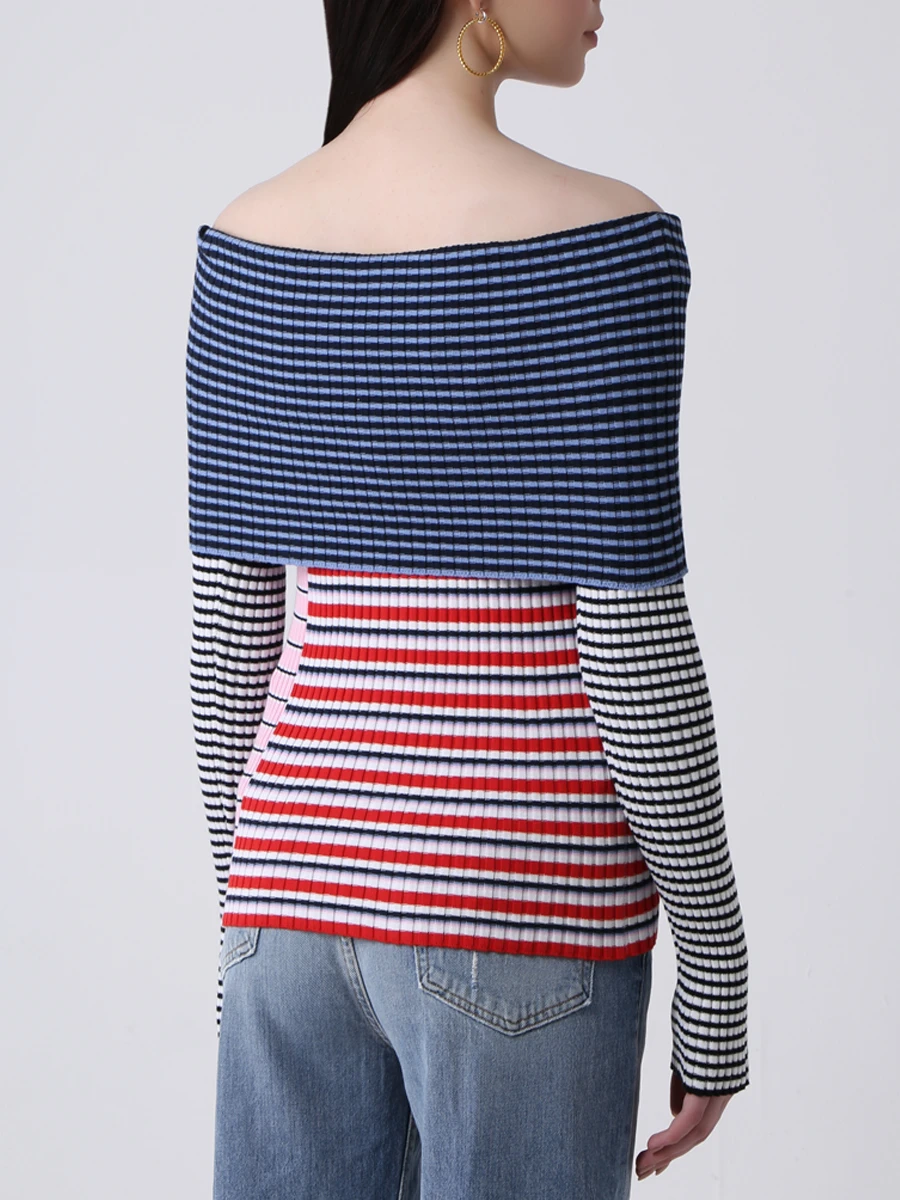 Свитер хлопковый в полоску