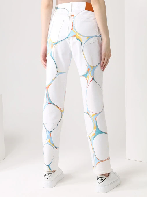 Джинсы хлопковые с принтом STELLA MCCARTNEY