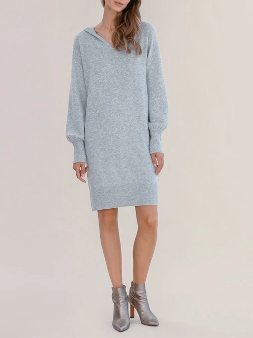 Платье шерстяное с капюшоном FREE AGE