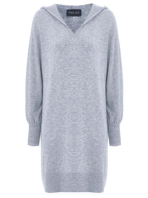 Платье шерстяное с капюшоном FREE AGE