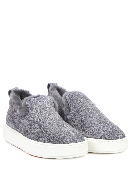 Слипоны замшевые на меху SANTONI