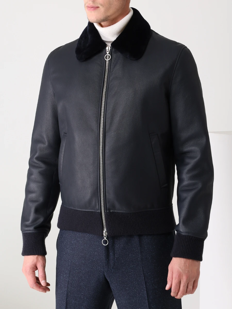 Куртка кожаная с мехом