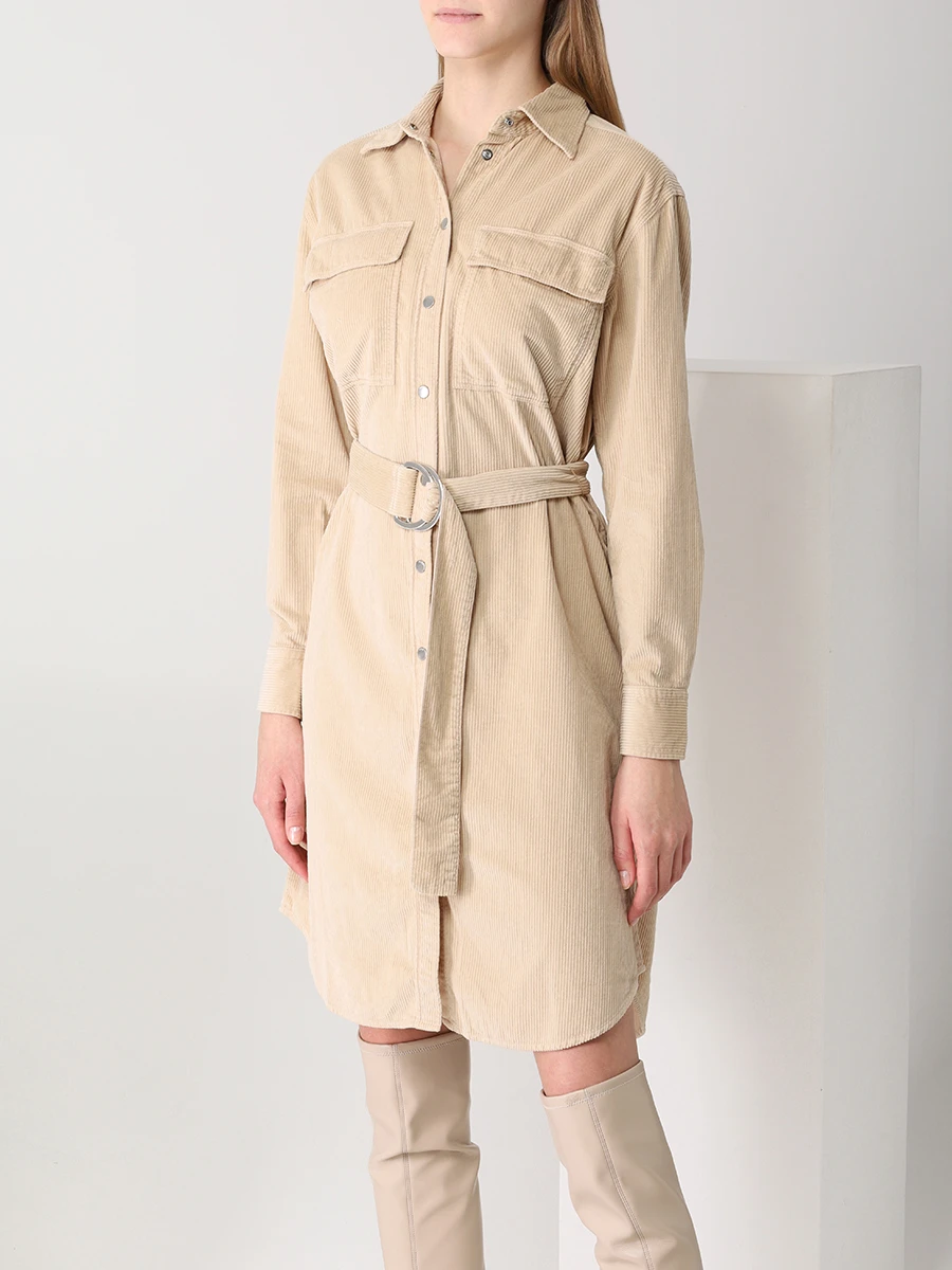 Платье-рубашка вельветовое