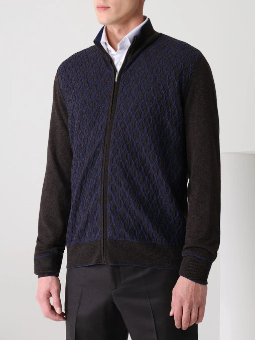 Кардиган из шерсти и кашемира BERTOLO LUXURY MENSWEAR
