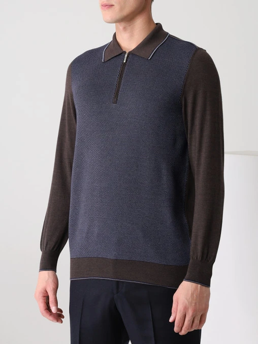 Поло из шерсти и шелка BERTOLO LUXURY MENSWEAR