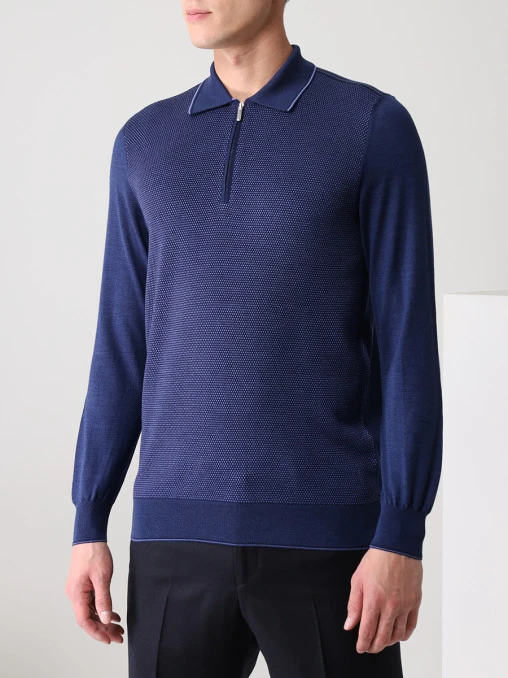 Поло из шерсти и шелка BERTOLO LUXURY MENSWEAR