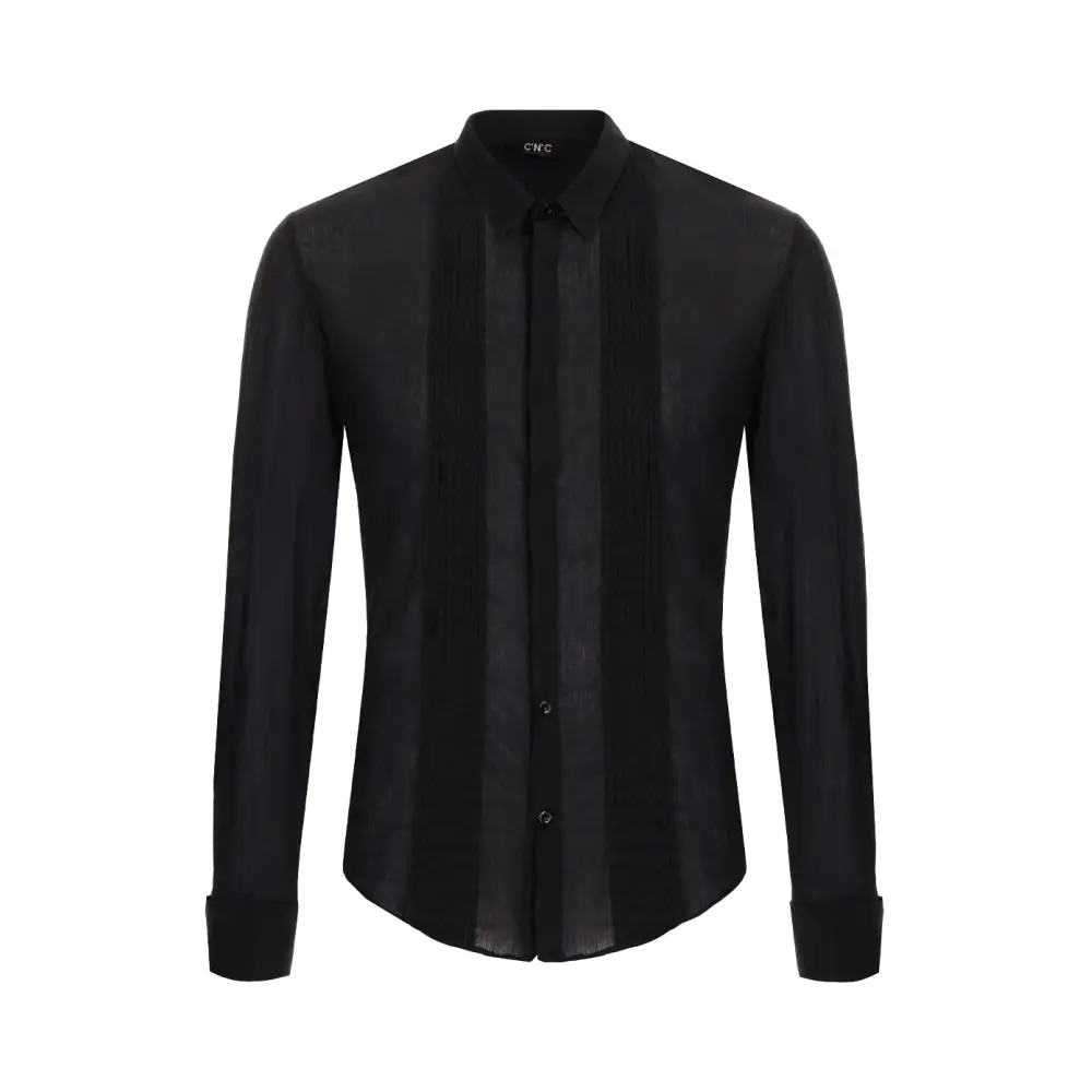 Рубашка Slim Fit из хлопка и шелка