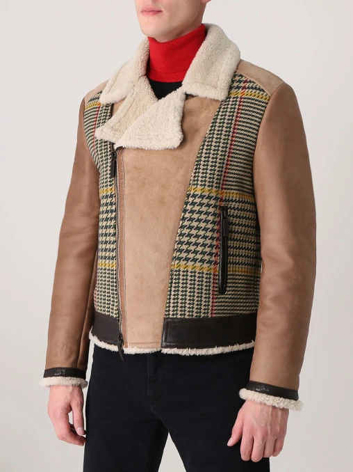 Дубленка комбинированная из овчины ETRO