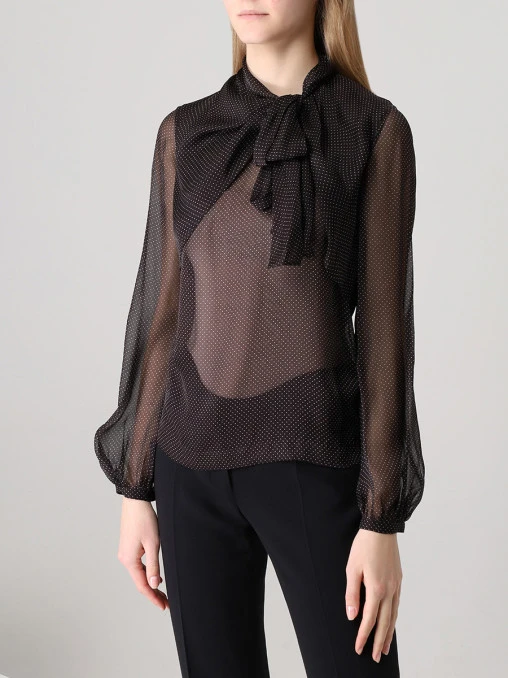 Блуза шелковая в горох BRIONI