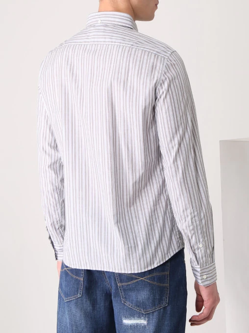Рубашка Slim Fit хлопковая BRUNELLO CUCINELLI