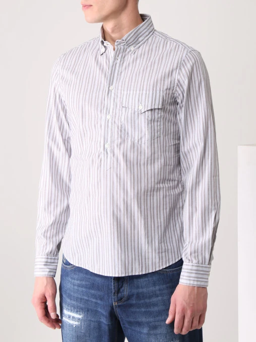 Рубашка Slim Fit хлопковая BRUNELLO CUCINELLI