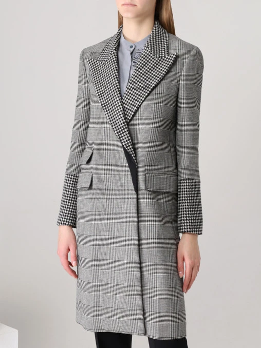 Пальто шерстяное в клетку STELLA MCCARTNEY