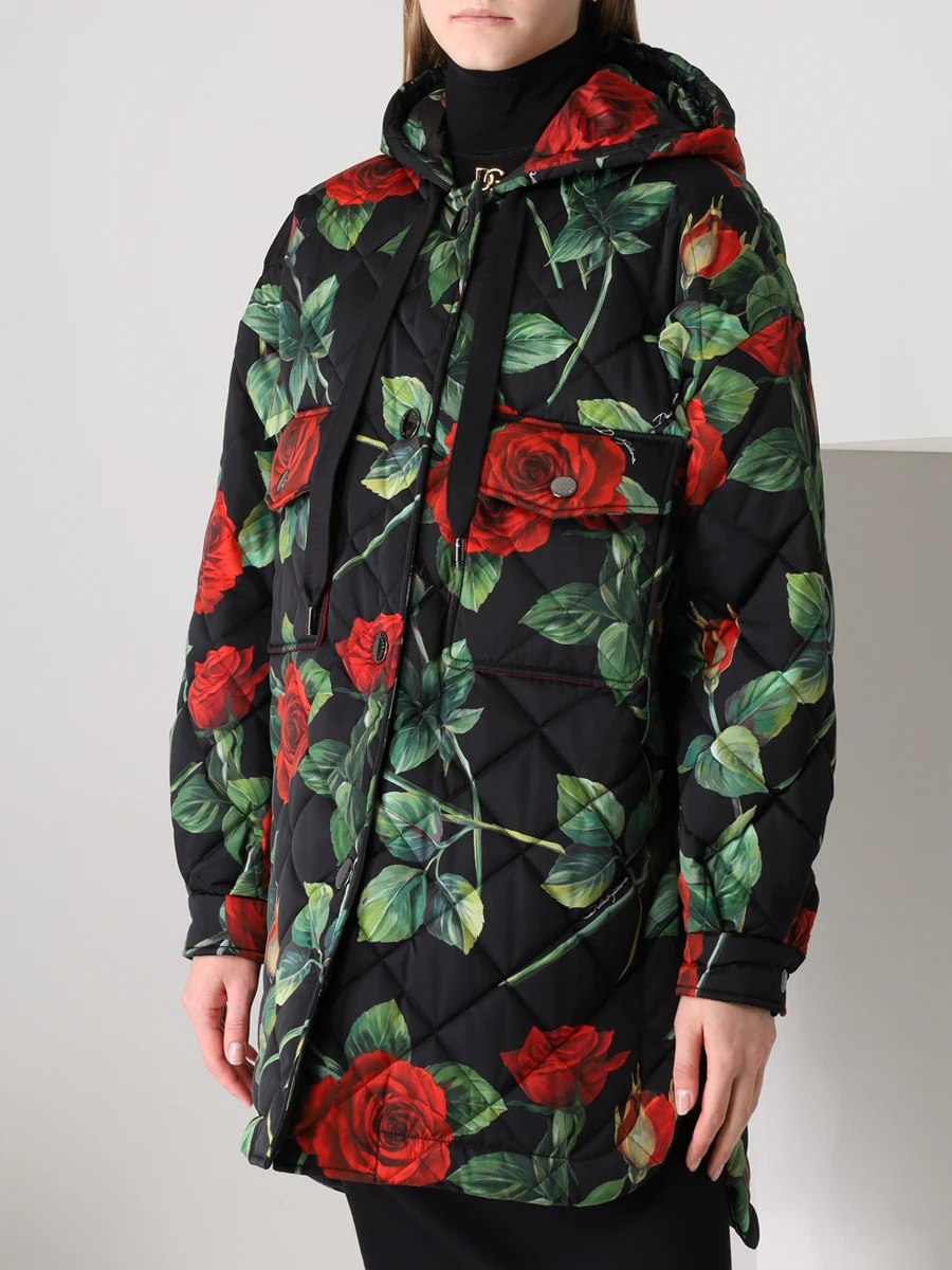 Куртка стеганая с принтом