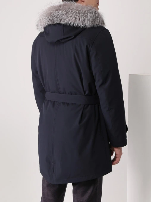 Пуховик с меховой отделкой KITON