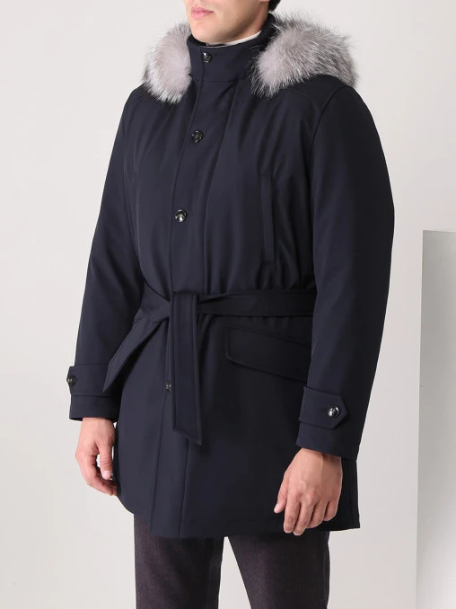 Пуховик с меховой отделкой KITON