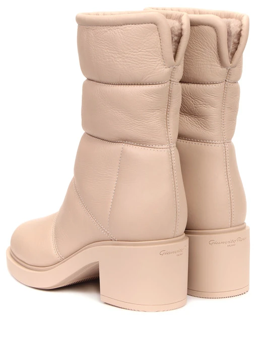 Ботинки кожаные на меху GIANVITO ROSSI
