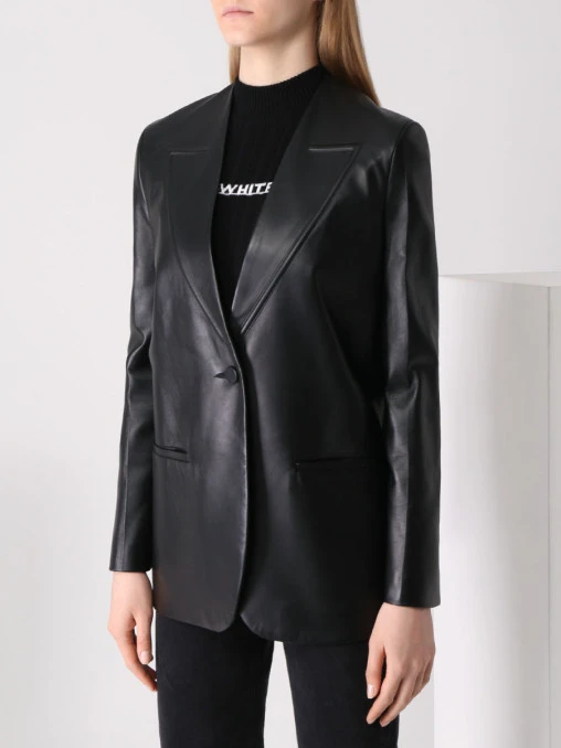 Пиджак кожаный OFF-WHITE