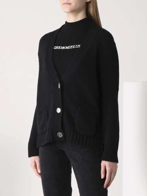 Кардиган шерстяной с логотипом OFF-WHITE