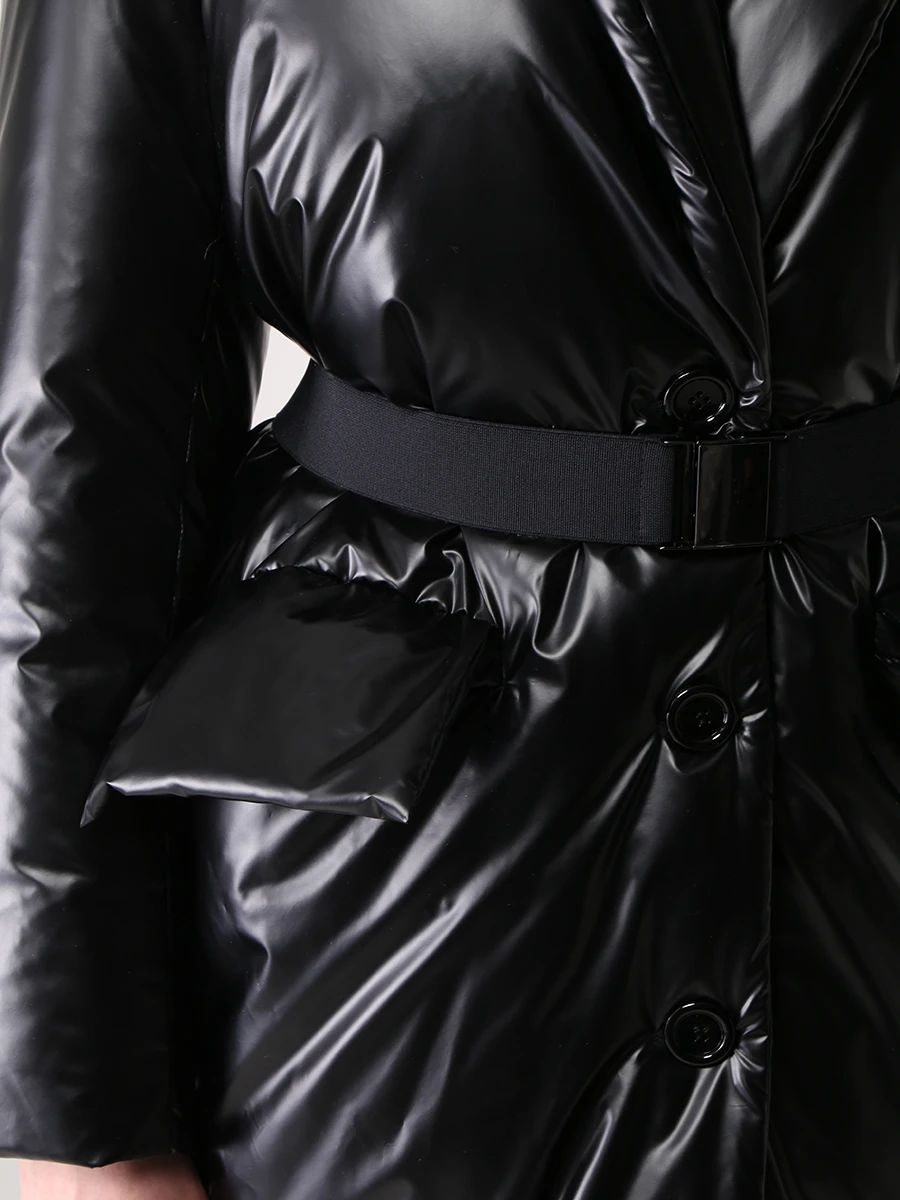 Пуховик-пальто с поясом