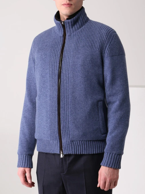 Бомбер кашемировый с меховой подкладкой FIORONI CASHMERE