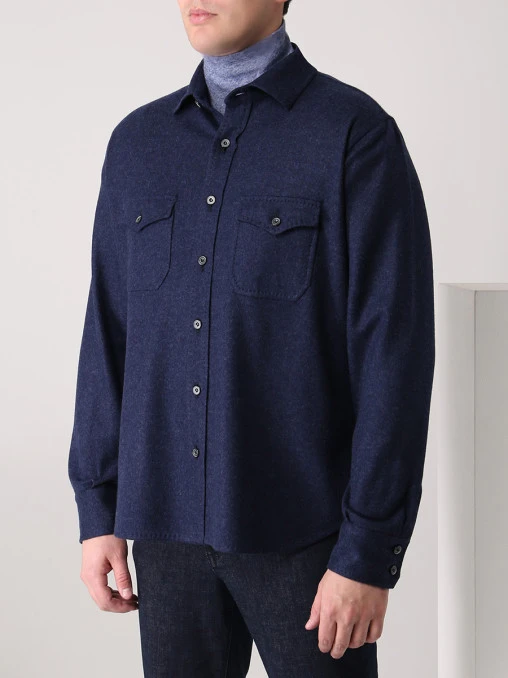 Рубашка Slim Fit кашемировая STILE LATINO