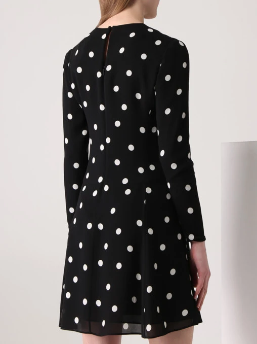 Платье из вискозы в горох SAINT LAURENT