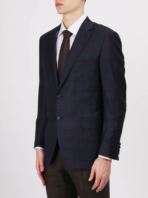 Шерстяной пиджак в клетку BRIONI