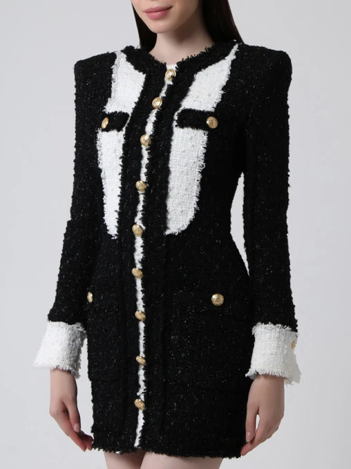 Твидовое платье-мини BALMAIN