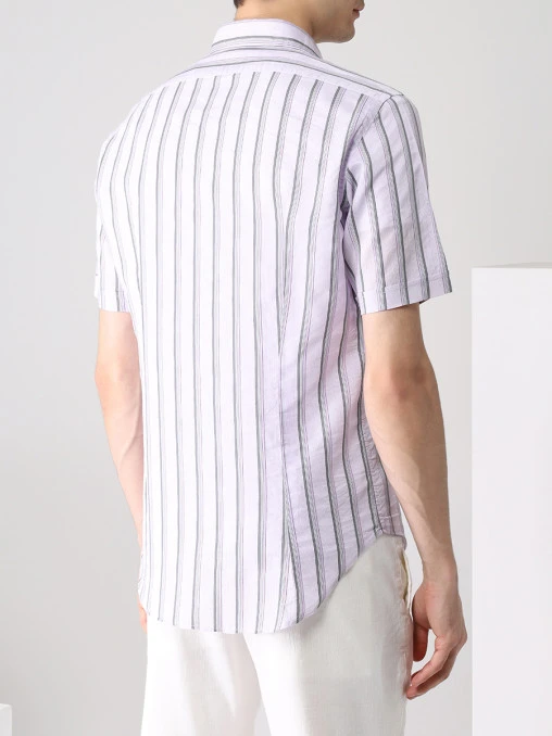 Рубашка Slim Fit из хлопка и шелка ETRO
