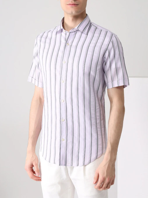 Рубашка Slim Fit из хлопка и шелка ETRO