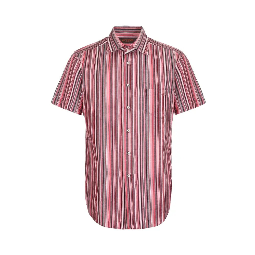 Рубашка Slim Fit из хлопка и льна