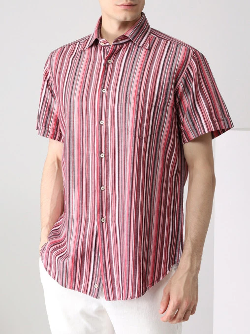 Рубашка Slim Fit из хлопка и льна ETRO