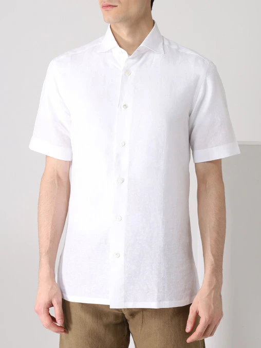 Рубашка Regular Fit изо льна и хлопка BRIONI