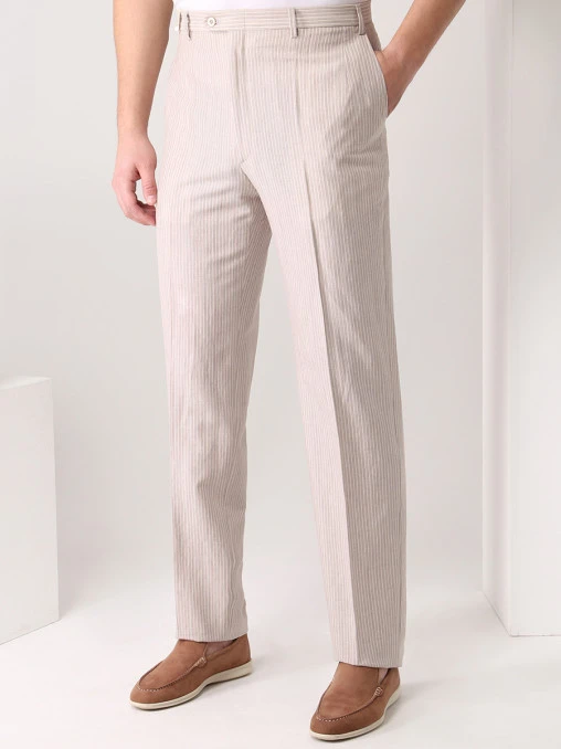 Брюки из шерсти и льна BRIONI