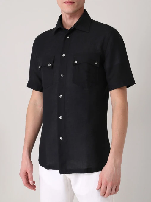 Рубашка Regular Fit льняная VERSACE