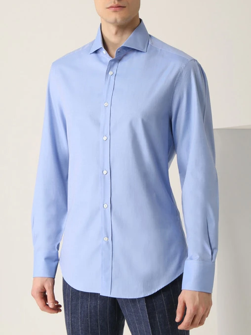 Рубашка Slim Fit хлопковая BRUNELLO CUCINELLI