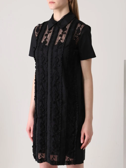 Платье хлопковое с кружевом ROCHAS