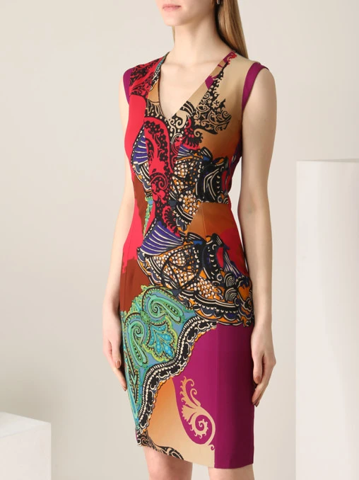 Платье из вискозы с принтом ETRO