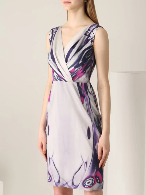 Платье хлопковое с принтом ALBERTA FERRETTI