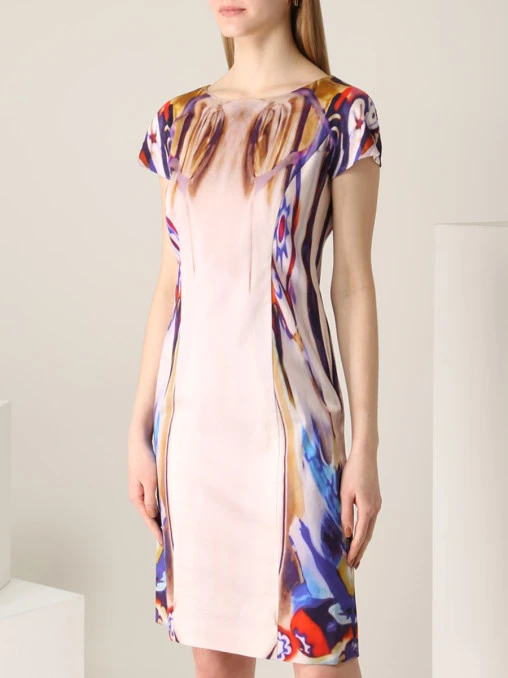 Платье хлопковое с принтом ALBERTA FERRETTI