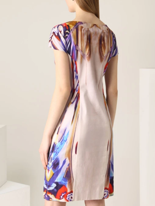 Платье хлопковое с принтом ALBERTA FERRETTI