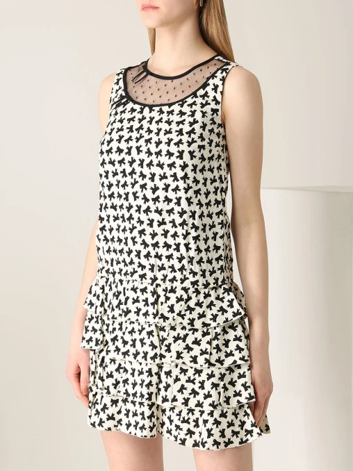 Платье из вискозы с принтом RED VALENTINO