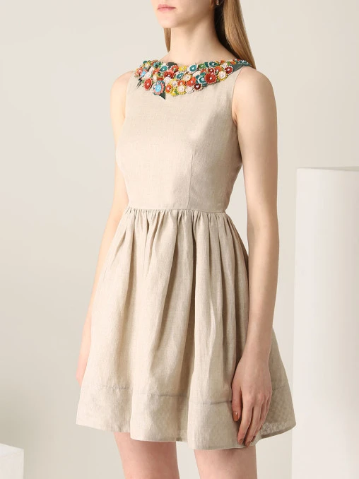 Платье льняное с декором RED VALENTINO